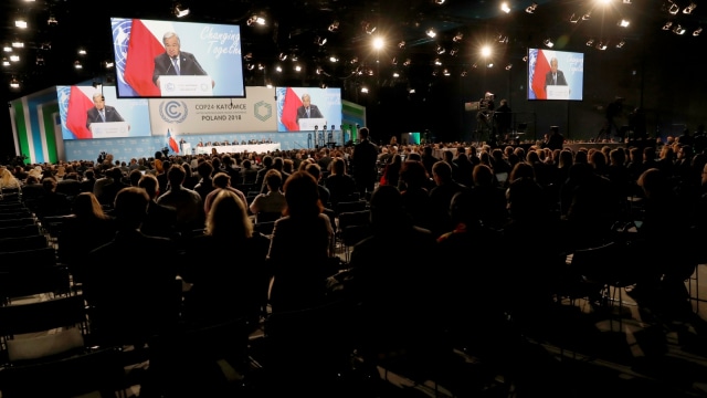 Suasana di acara COP24 UN Climate Change Conference 2018 di Katowice, Polandia. (Foto: REUTERS/Kacper Pempel)