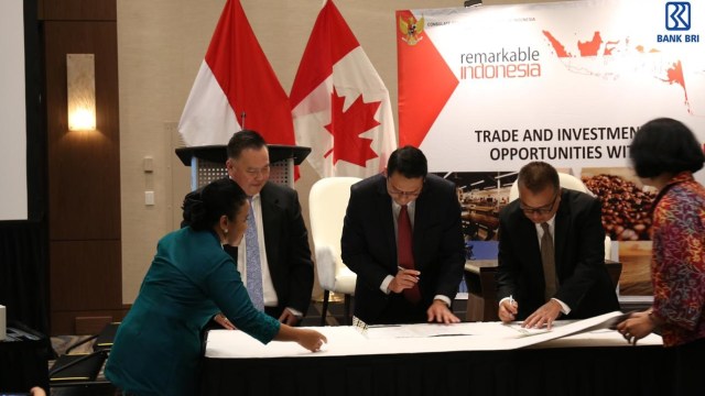 BRI New York menandatangani MoU kerja sama untuk mendukung program pendidikan lanjutan bagi mahasiswa Indonesia di Kanada dan Amerika Serikat.  (Foto: Foto: Dok. BRI)