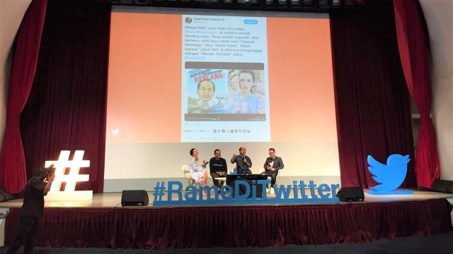 Konferensi pers #RameDiTwitter 2018 tagar, akun, dan brand yang ramai di Twitter sepanjang tahun 2018. (Foto: Efira Tamara Thenu/kumparan)