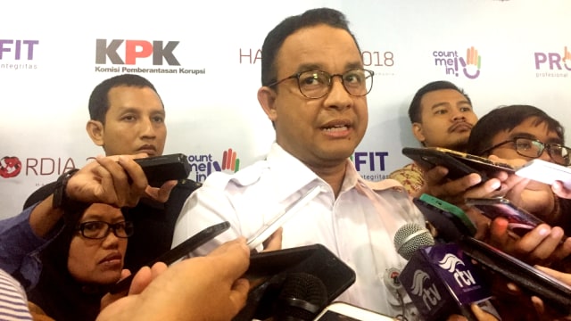 Gubernur DKI Jakarta Anies Baswedan di Hotel Bidakara dalam rangka acara Hakordia. (Foto: Moh Fajri/kumparan)