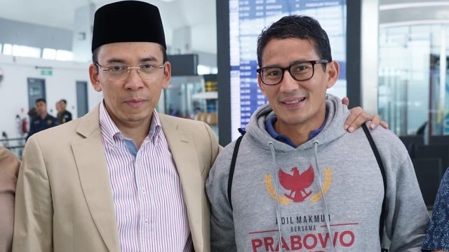 Muhammad Zainul Majdi (kiri) bertemu dengan Sandiaga Uno. (Foto: Instagram/@tuangurubajang)