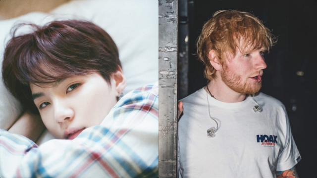 Suga BTS dan Ed Sheeran. (Foto: Facebook/@bangtan.official, Instagram/@teddysphotos)
