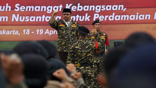 Gus Yaqut saat acara 'Apel Kebangsaan dan Kemah Kemanusiaan' di Bumi Perkemahan Ragunan Jakarta Selatan, Selasa (18/4/2017). Foto: Aditia Noviansyah/kumparan