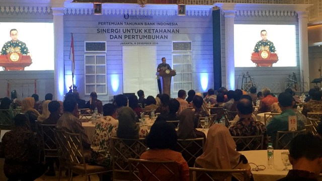 Gubernur Anies Baswedan menghadiri Pertemuan Tahunan Bank Indonesia (PTBI) Provinsi DKI Jakarta, tahun 2018 di Thamrin Nine Ballroom, Jakarta. (Foto: Moh Fajri/kumparan)