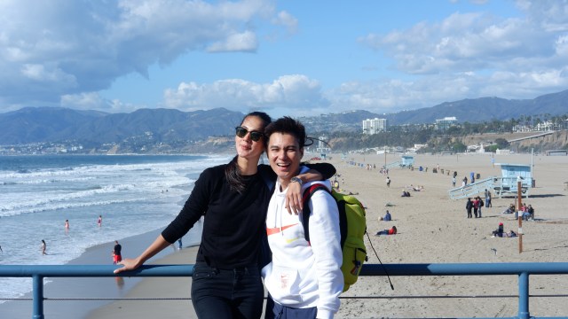 Baim dan Paula di Santa Monica (Foto: Dok. Booking.com)