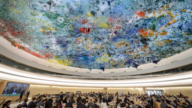 UN Human Right Council. (Foto:  AFP/Fabrice COFFRINI)