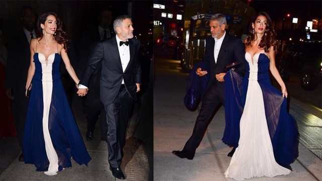 Amal Clooney saat menghadiri acara UN Correspondents Award dengan penghargaan The Global Citizen of the Year.  (Foto: Instagram @saiapronta dan @j_mendel)