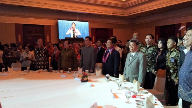 Capres nomor urut 02, Prabowo Subianto menggelar gala dinner bersama kalangan bisnis dari Tionghoa di Suncity Luxury Club, Jakarta.  (Foto: Ferio Pristiawan/kumparan)