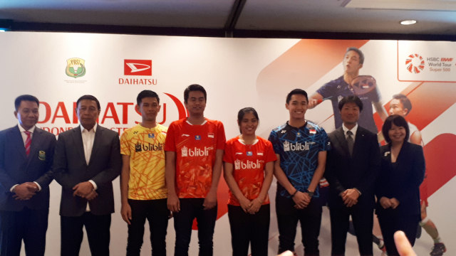 Konferensi pers sponsor, pelaksana, dan atlet bulu tangkis jelang Indonesia Masters 2019 di Jakarta, Senin (10/12). (Foto: Karina Nur Shabrina/kumparan)