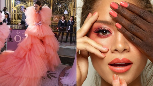 Pantone Mengumumkan Living Coral sebagai Tren Warna 2019. (Foto: IG: @giambattistavalliparis @butterlondon)