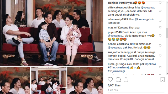 Keluarga Jokowi Foto Bersama, Netizen Salah Fokus dengan Pose Kaesang (1)