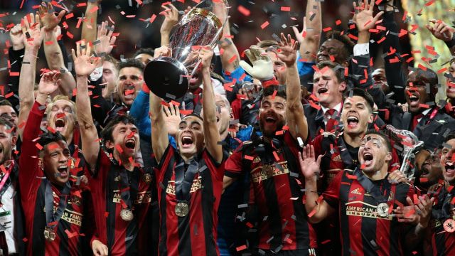 Selebrasi juara MLS Cup pemain-pemain Atlanta United. (Foto: USA Today/Reuters/Brett Davis)