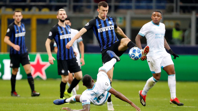 Laga Inter Milan vs PSV Eindhoven. (Foto: REUTERS/Stefano Rellandini)