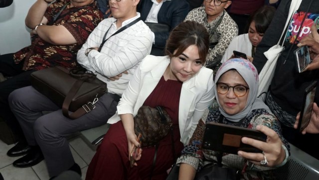Gisel saat berada di Pengadilan Negeri Jakarta Selatan. (Foto: Helmi Afandi Abdullah/kumparan)