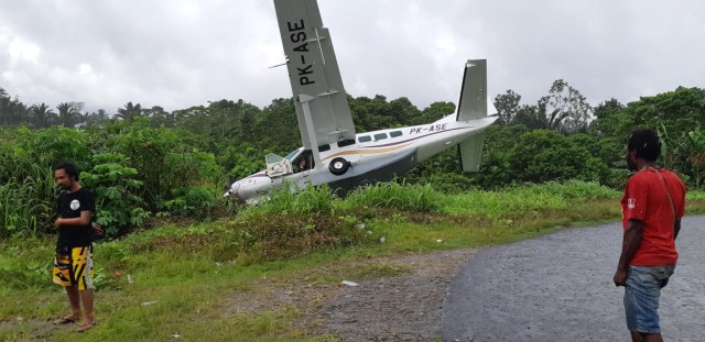 Kerusakan-kerusakan Pesawat Alfa Trans usai Tergelincir di Kasonaweja