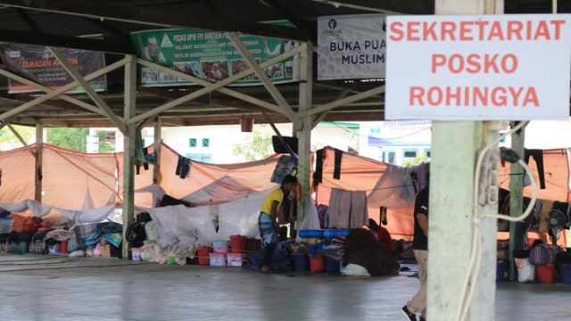 Tempat penampungan pengungsi Rohingya di gedung SKB, Bireuen, Aceh. (Dok. Dinsos Aceh)  (Foto: Dok. Dinas Sosial Aceh)