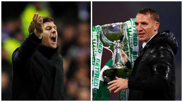Steven Gerrard dan Brendan Rodgers. (Foto: Reuters/Jason Cairnduff)