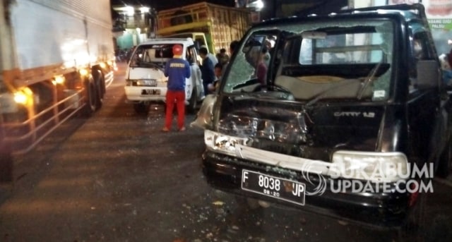 Polres Sukabumi: Kecelakaan 7 Kendaraan Diduga Rem Truk Boks Blong