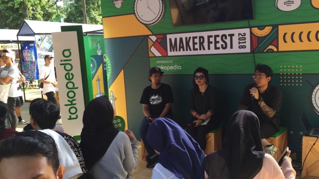 Pengunjung Maker Fest juga bisa mengikuti workshop dari para pebisnis yang handal di bidangnya. (Foto: Astrid Rahadiani Putri/kumparan)