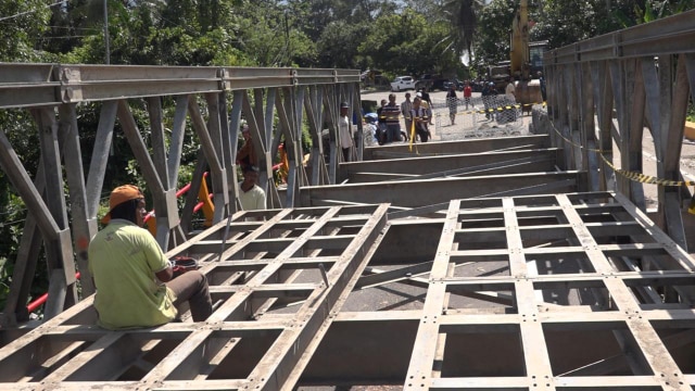 Kondisi Terkini Pembangunan Jembatan Bailey di Jalur Padang-Bukittinggi (1)