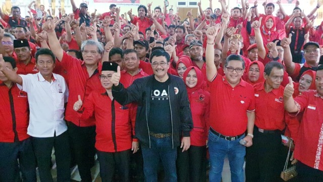 Suasana Konsolidasi PDIP di Langkat, Sumatera Utar, Sabtu (15/12) (Foto: Rafyq Panjaitan/kumparan)