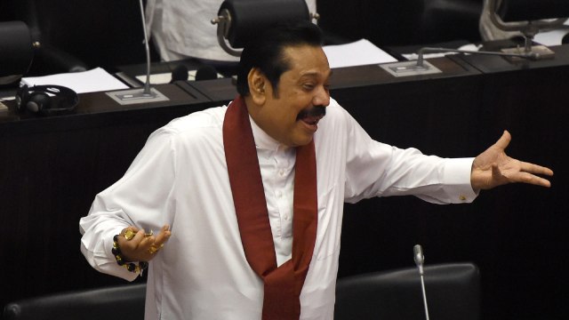 Perdana Menteri Sri Lanka Mahinda Rajapaksa. (Foto: AFP/ISHARA S. KODIKARA)