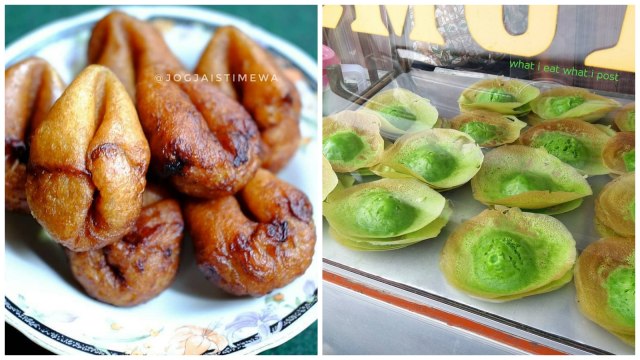 Nama makanan unik, Tolpit dan Kue Tete. (Foto: Dok. Instagram : @jogjaistimewa & @whatieatwhatipost)