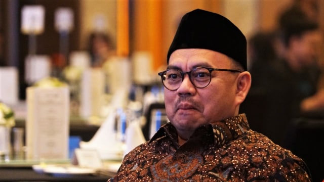 Direktur Materi Debat Prabowo-Sandi, Sudirman Said, di launching kumparan Pemilupedia, Hotel The Westin, Jakarta Selatan, Senin (17/12/2018). (Foto: Iqbal Firdaus/kumparan)
