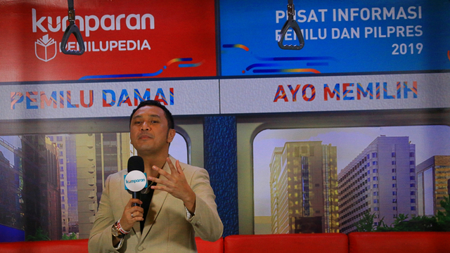 Calon Anggota Legislatif dari PSI, Giring Ganesha dipeluncuran kumparan Pemilupedia, Hotel The Westin, Jakarta Selatan, Senin (17/12/2018). Foto: Aditia Noviansyah/kumparan