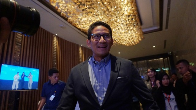 Sandiaga Uno di peluncuran kumparan Pemilupedia di Hotel The Westin, Jakarta Selatan, Senin (17/12/2018). (Foto: Irfan Adi Saputra.kumparan)