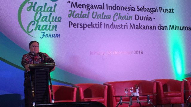 Kepala Bappenas Bambang Brodjonegoro di Halal Value Chain Forum 2019 di Hotel Manhattan, Jakarta, Selasa (18/12). (Foto: Nurul Nur Azizah/kumparan)
