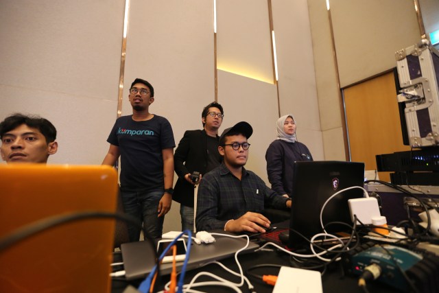 Behind the scene kumparan Pemilupedia di The Westin.  (Foto: kumparan)