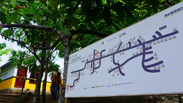 Peta penyebaran huntrap yang dibangun United Tractors di Dusun Leong Tengah, Lombok Utara. (Foto: Fachrul Irwinsyah/kumparan)