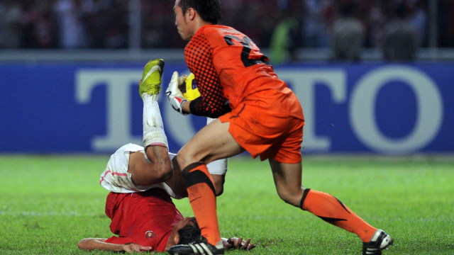 Pertandingan Indonesia lawan Malaysia pada 29 Desember 2010. (Foto: AFP/ADEK BERRY)