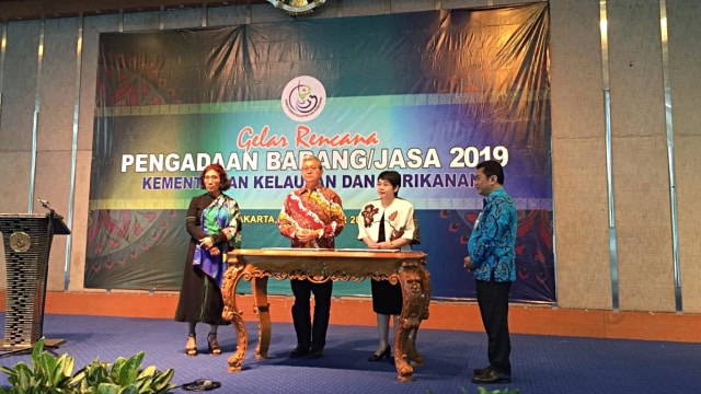 Kementerian Kelautan dan Perikanan gelar pengadaan barang dan jasa untuk tahun 2019 di Gedung Kementerian Kelautan dan Perikanan, Jakarta Pusat. (Foto: Abdul Latif/kumparan)