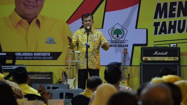 Jusuf Kalla di Silahturahmi Akhir Tahun Partai Golkar. (Foto: Dok. Setwapres)