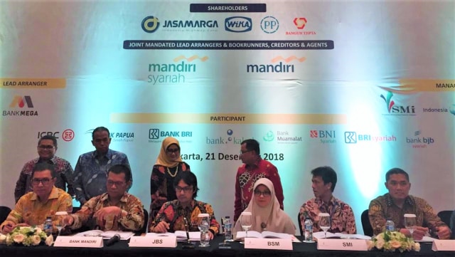 PT Jasa Marga Balikpapan Samarinda (JBS) mendapat pinjaman sindikasi untuk proyek Jalan Tol ruas Balikpapan-Samarinda di Hotel Ritz Carlton, Jakarta Selatan. (Foto: Abdul Latif/kumparan)