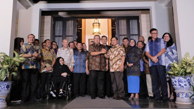 Pertemuan Prabowo dan Susilo Bambang Yudhoyono di kediaman SBY. (Foto: Partai Demokrat/Abror Rizki)