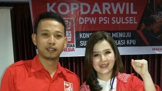 Politisi PSI Muhammad Ridwan dan Ketua Umum PSI Grace Natalie. (Foto: Instagram/@psi_gowa)