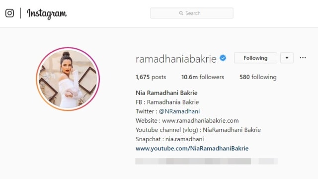 Nia Ramadhani tambahkan nama suami di akun Instagram (Foto: Instagram)