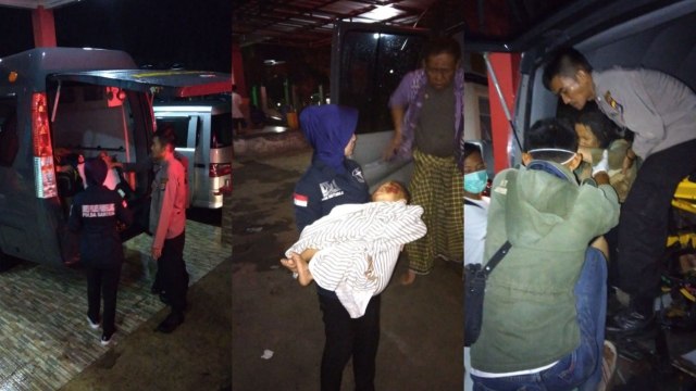 Situasi evakuasi korban di Banten. (Foto: Dok. Mabes Polri)