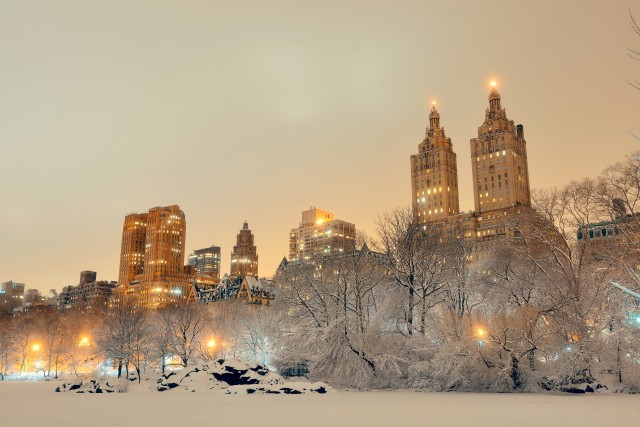 Lanskap Central Park di New York Saat Salju MenghiasiS (Foto: Shutter Stock)