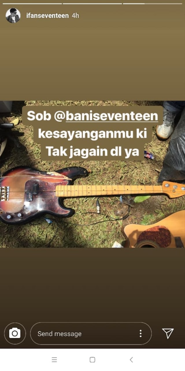 Ifan 'Seventeen' akan simpan bas kesayangan Bani (Foto: Instagram/@ifanseventeen)