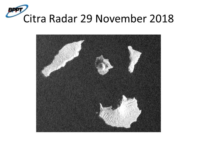 Perbandingan citra satelit sebelum dan sesudah longsor Krakatau. (Foto: Data Satelit Radar Sentinel-1A orbit dan BPPT)