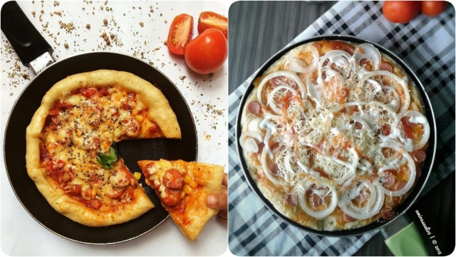 Pizza teflon. (Foto: Instagram/@demenbaking & @amirasaali16)