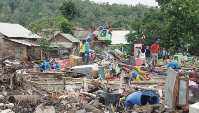 Suasana kerusakan pasar malam dampak Tsunami Selat Sunda di Desa Sumber Jaya, Kecamatan Sumur,Kabupaten Pandeglang. (Foto: Helmi Afandi Abdullah/kumparan)
