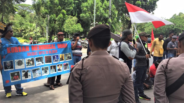 Demo di depan Kedutaan Besar Amerika Serikat. (Foto: Raga Imam/kumparan)