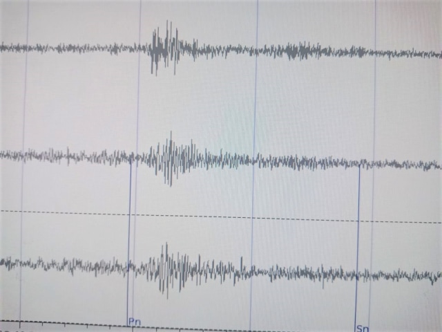 Sensor gempa BMKG catat suara dentuman yang terdengar di Lampung dan Sumatera Selatan (Foto: Dok. BMKG)