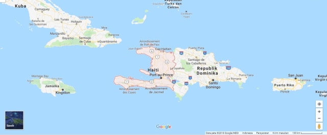 Peta Haiti. (Foto: Google Maps)