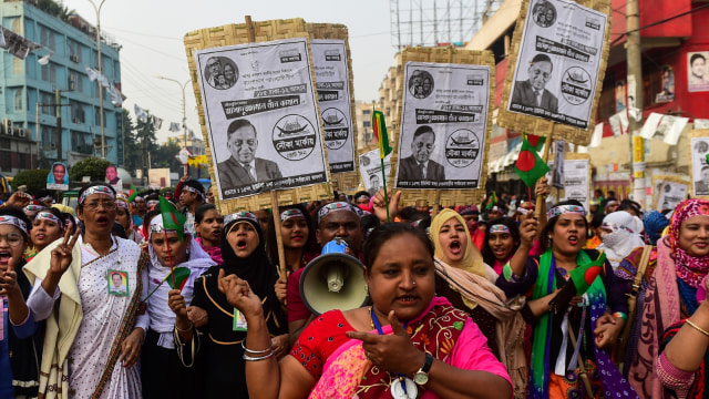 Kampanye pemilihan presiden di Bangladesh. (Foto: AFP/MUNIR UZ ZAMAN)